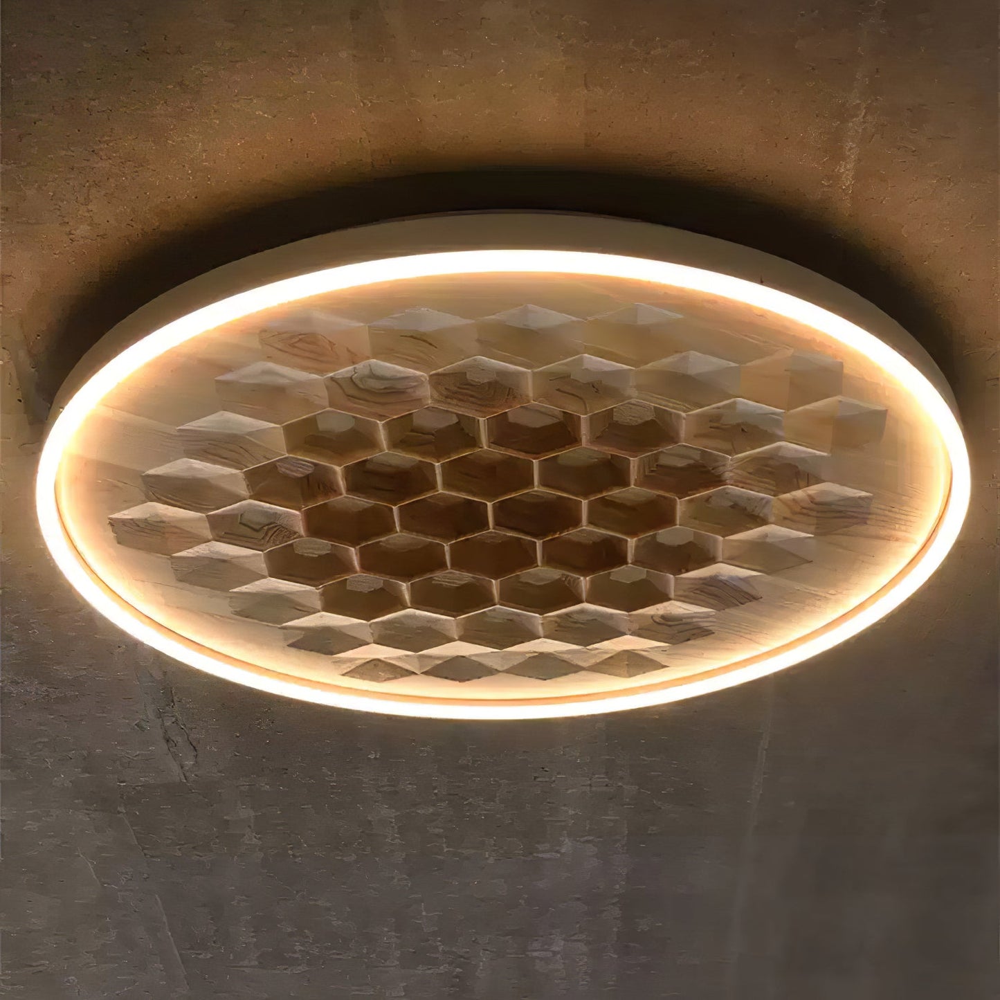 Heartwood Ceiling Lamp | Wood, Metal, Acrylic | White Shade