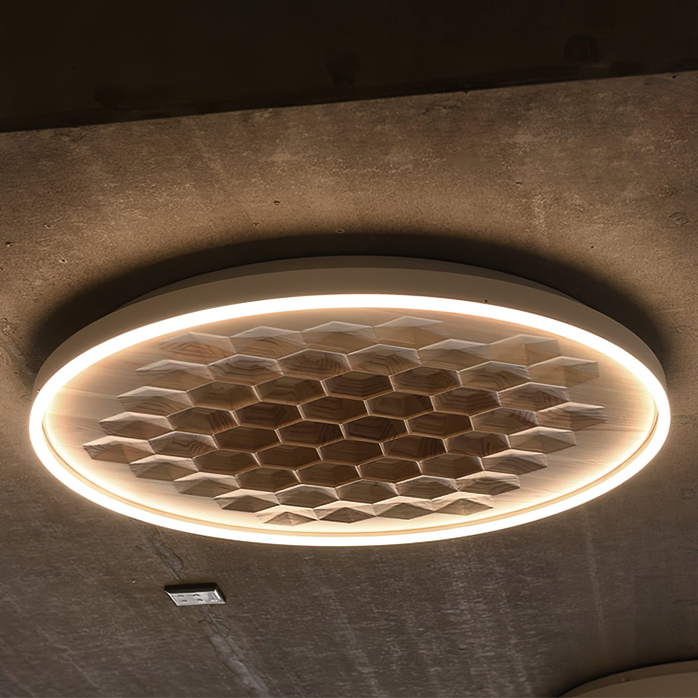 Heartwood Ceiling Lamp | Wood, Metal, Acrylic | White Shade