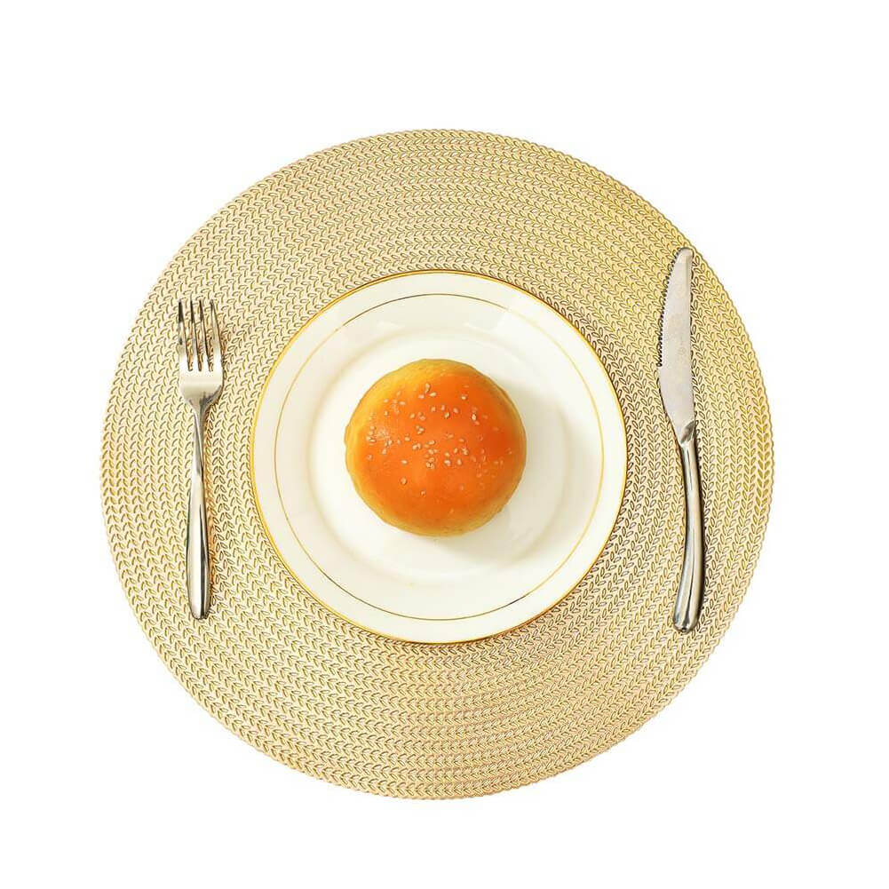 Gold Placemats & Coasters Set | PVC Washable & Stain-Resistant | 2-8 Pieces
