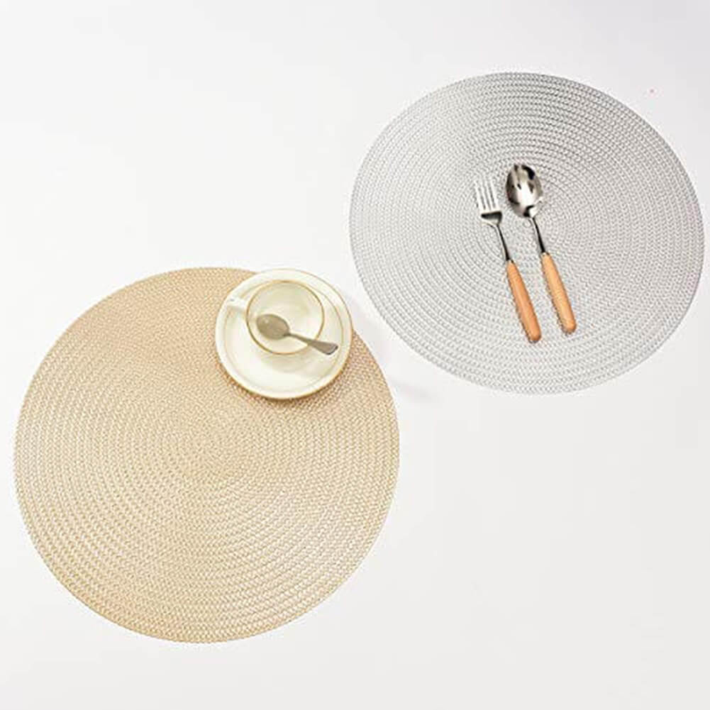Gold Placemats & Coasters Set | PVC Washable & Stain-Resistant | 2-8 Pieces