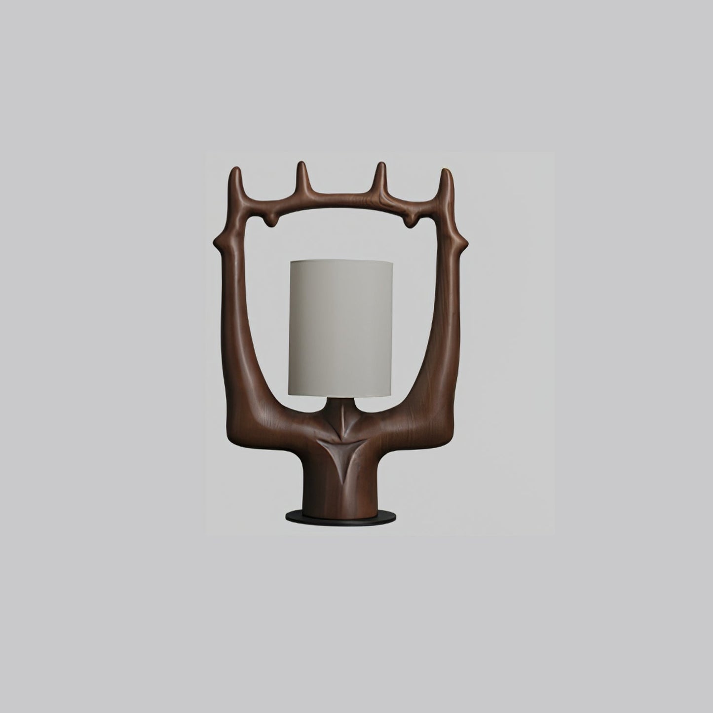 Antler Table Lamp | Wood, Metal, Fabric | Walnut, Black, White