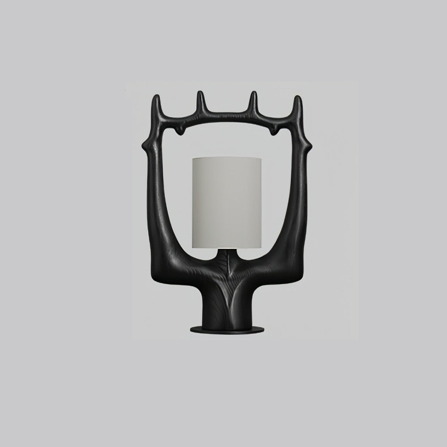 Antler Table Lamp | Wood, Metal, Fabric | Walnut, Black, White