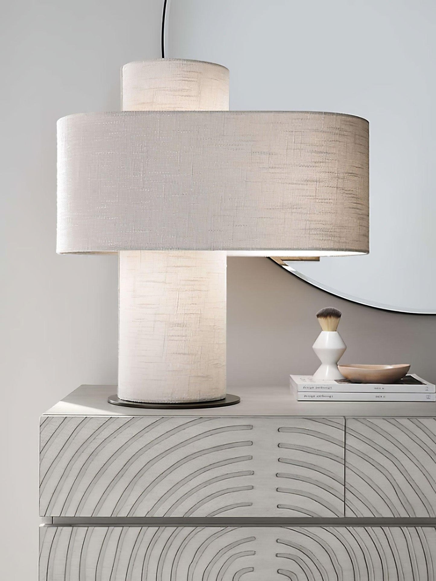 Heron Glowing Table Lamp | Fabric | Beige