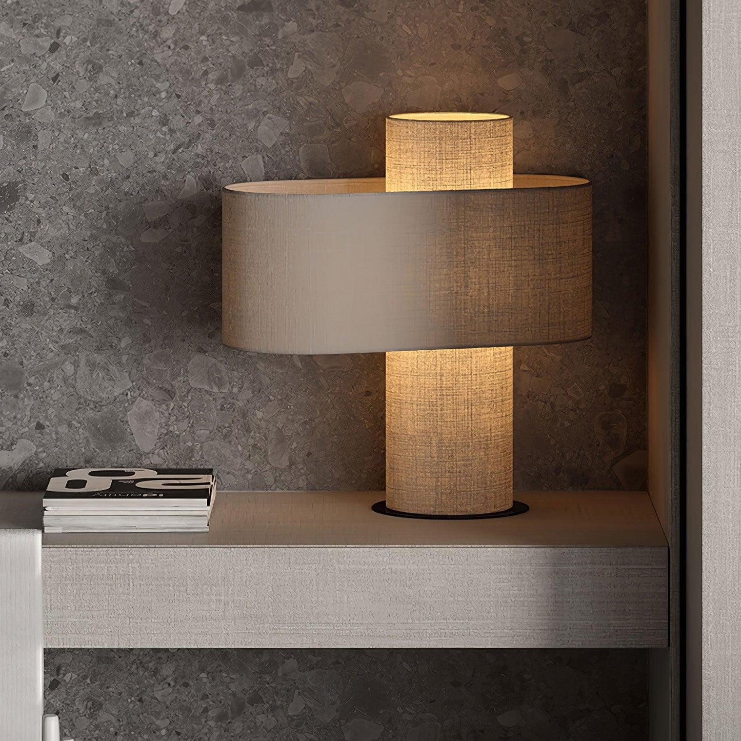Heron Glowing Table Lamp | Fabric | Beige
