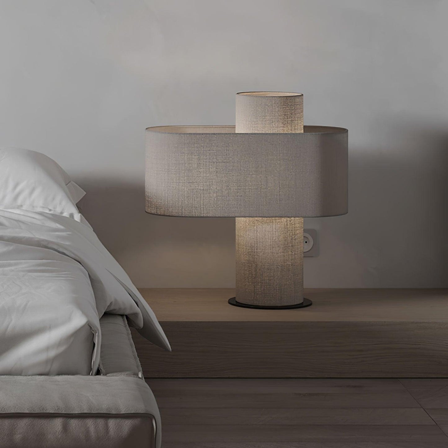 Heron Glowing Table Lamp | Fabric | Beige