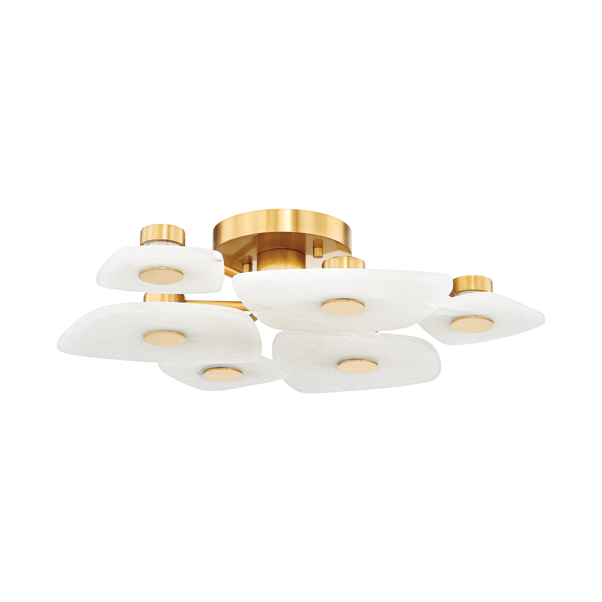 Holmdel Ceiling Lamp | Alabaster & Brass | 2 Sizes