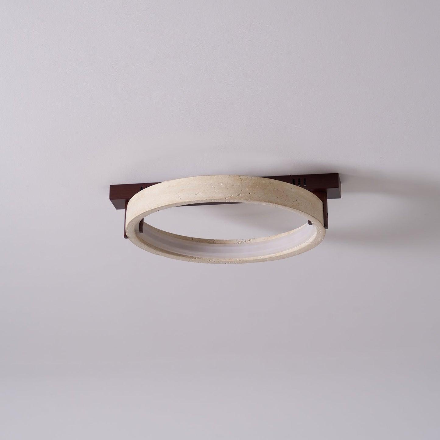Horizon Ring Ceiling Lamp | Yellow Travertine & Acrylic | Various Sizes