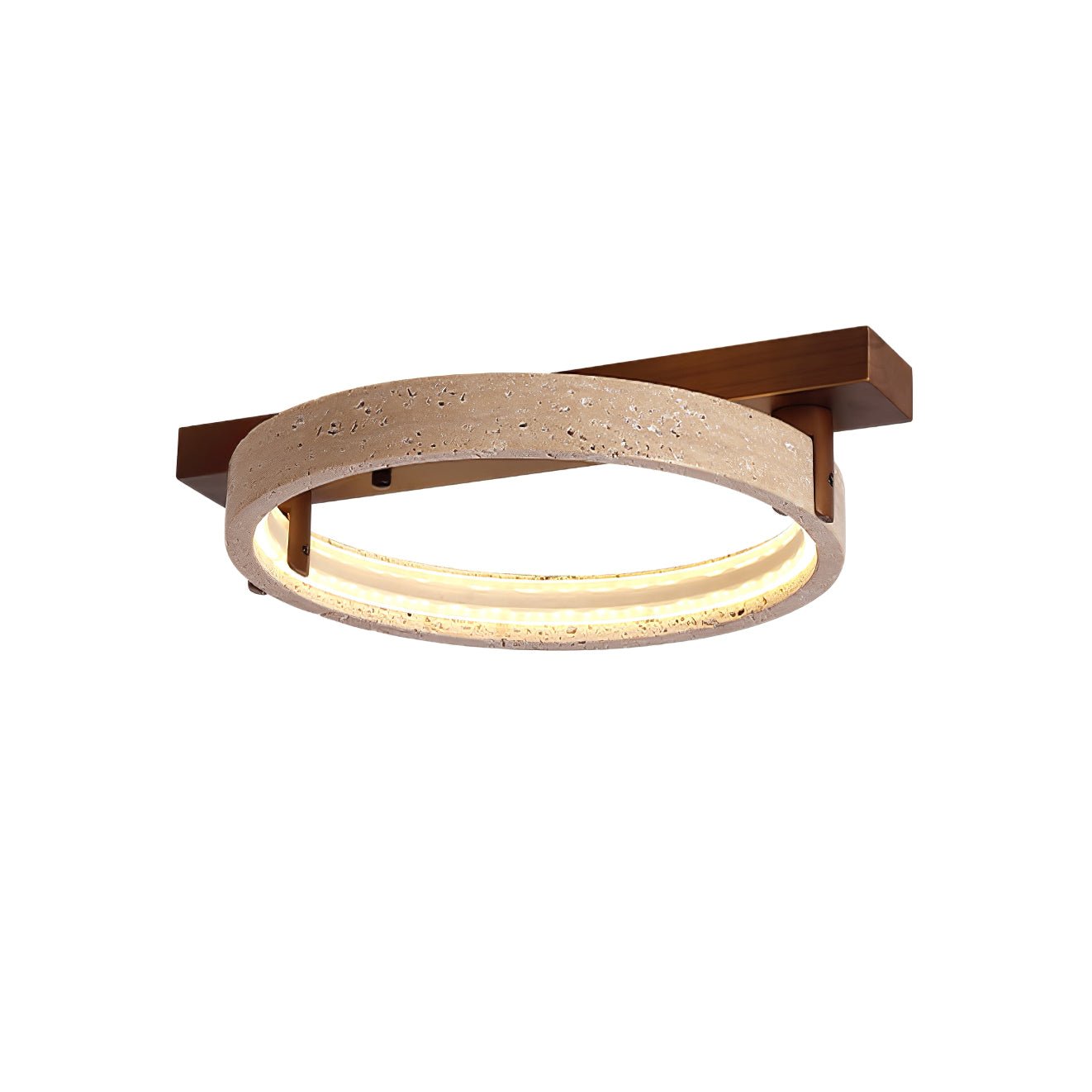 Horizon Ring Ceiling Lamp | Yellow Travertine & Acrylic | Various Sizes