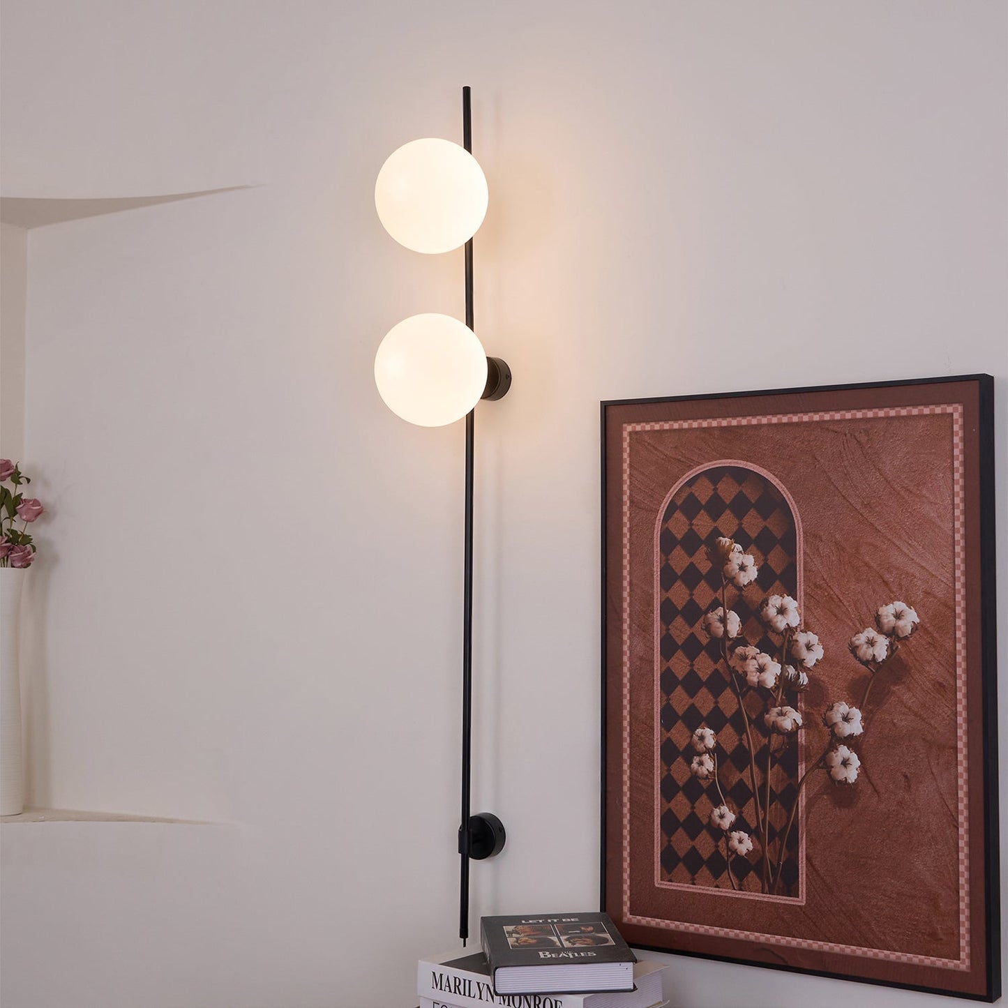 Houseof Plug-in Wall Light | Metal & Glass | White, Black, Gold