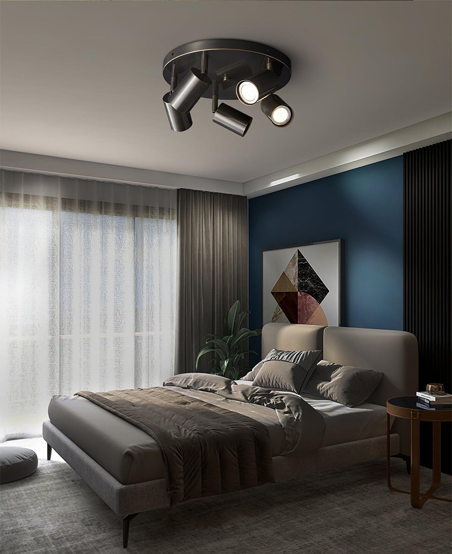 Hugo Hotspot Ceiling Light | Metal & Brass | Black or Brass, 3 or 5 Heads