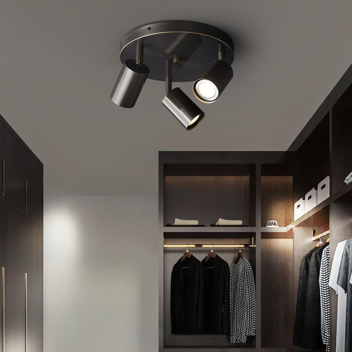 Hugo Hotspot Ceiling Light | Metal & Brass | Black or Brass, 3 or 5 Heads