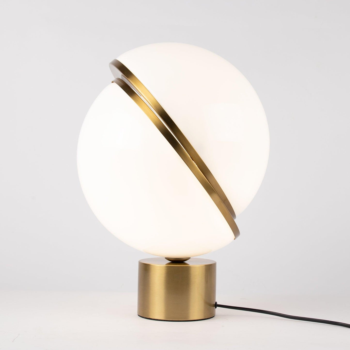 Crescent Table Lamp | Brushed Brass & White Acrylic | 30cm Diameter