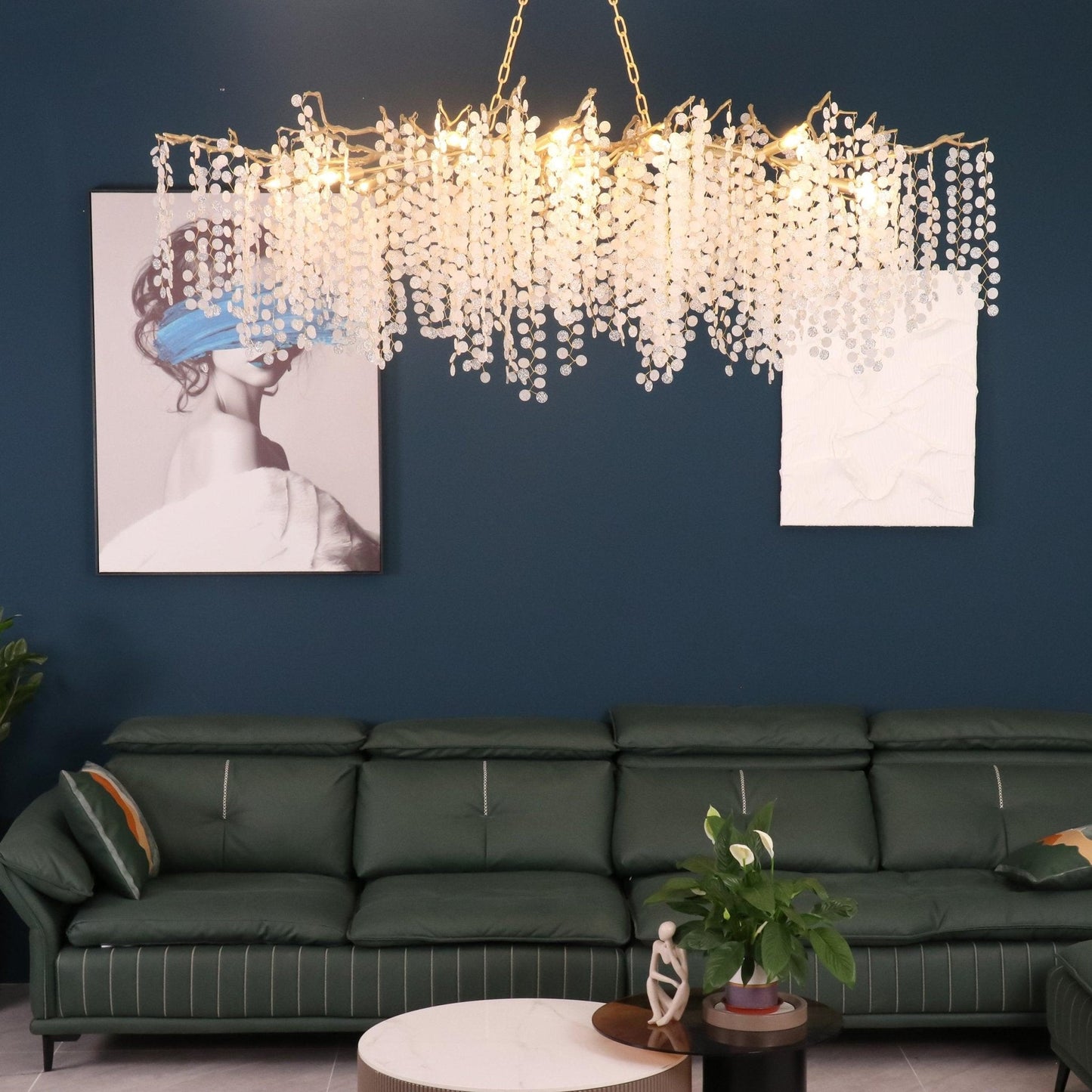 Crystal Chandelier | Brass & Nickel Finish | Multiple Diameter Options