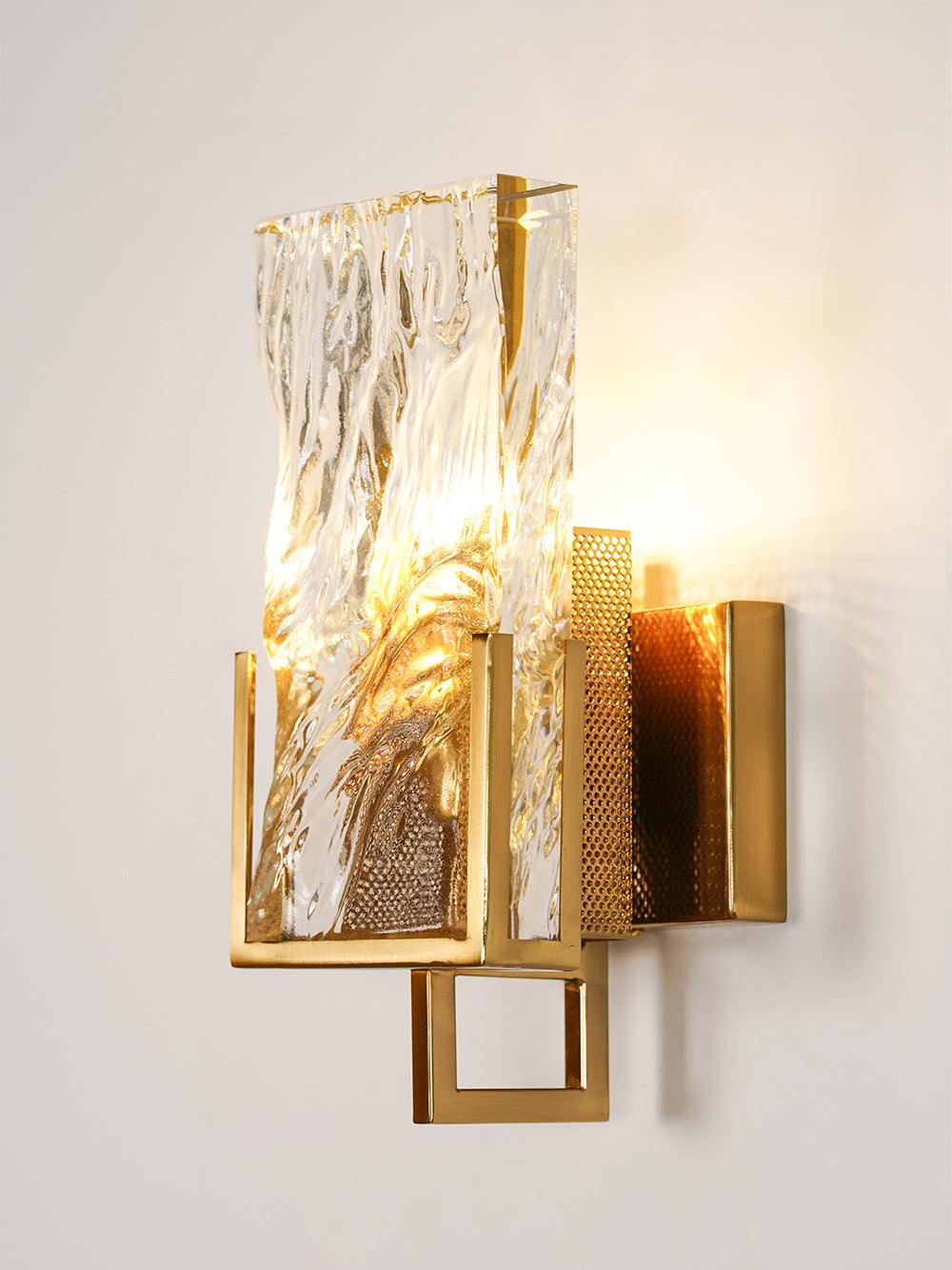 Ice Crystal Wall Lamp | Crystal Glass | Brass Finish