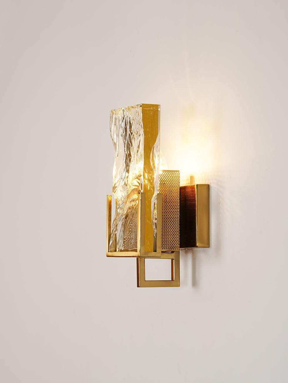 Ice Crystal Wall Lamp | Crystal Glass | Brass Finish