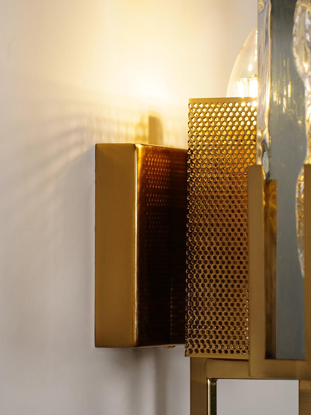 Ice Crystal Wall Lamp | Crystal Glass | Brass Finish