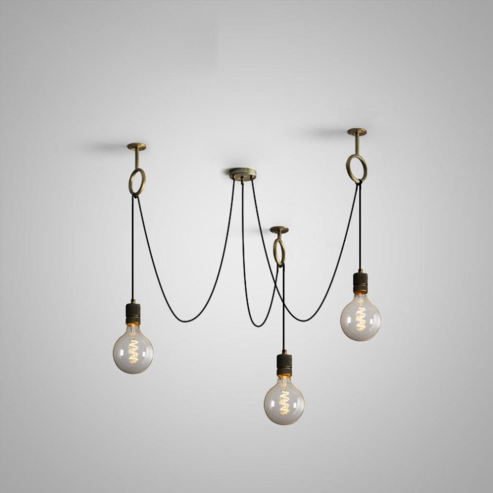 Industrial Spider Chandelier | Handcrafted Metal | Copper Finish | 3, 5, or 8 Heads