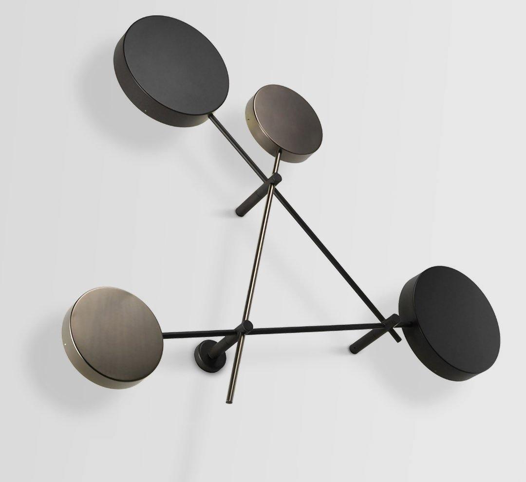Lride Wall Lamp | Metal, Iron, Acrylic | Black, Gray + Black