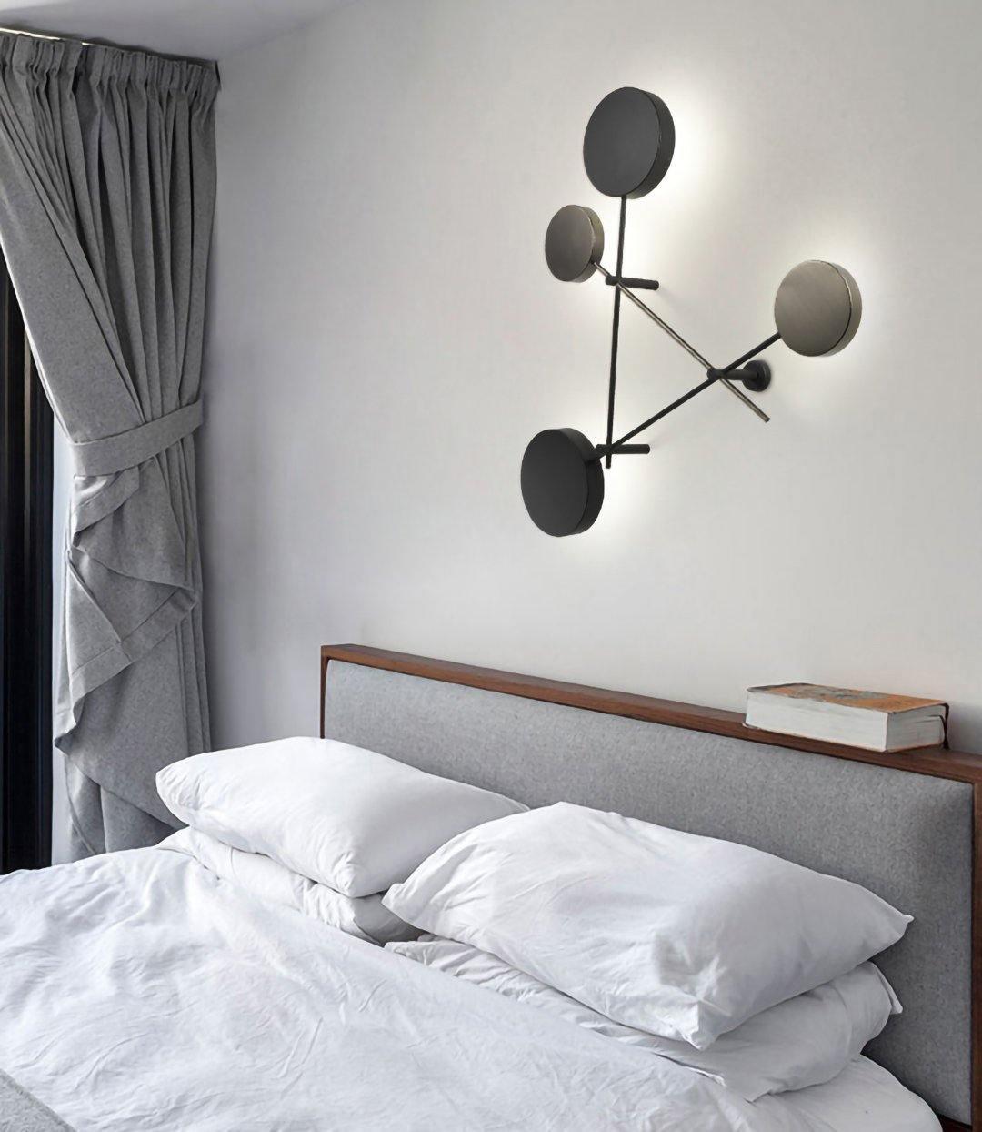Lride Wall Lamp | Metal, Iron, Acrylic | Black, Gray + Black