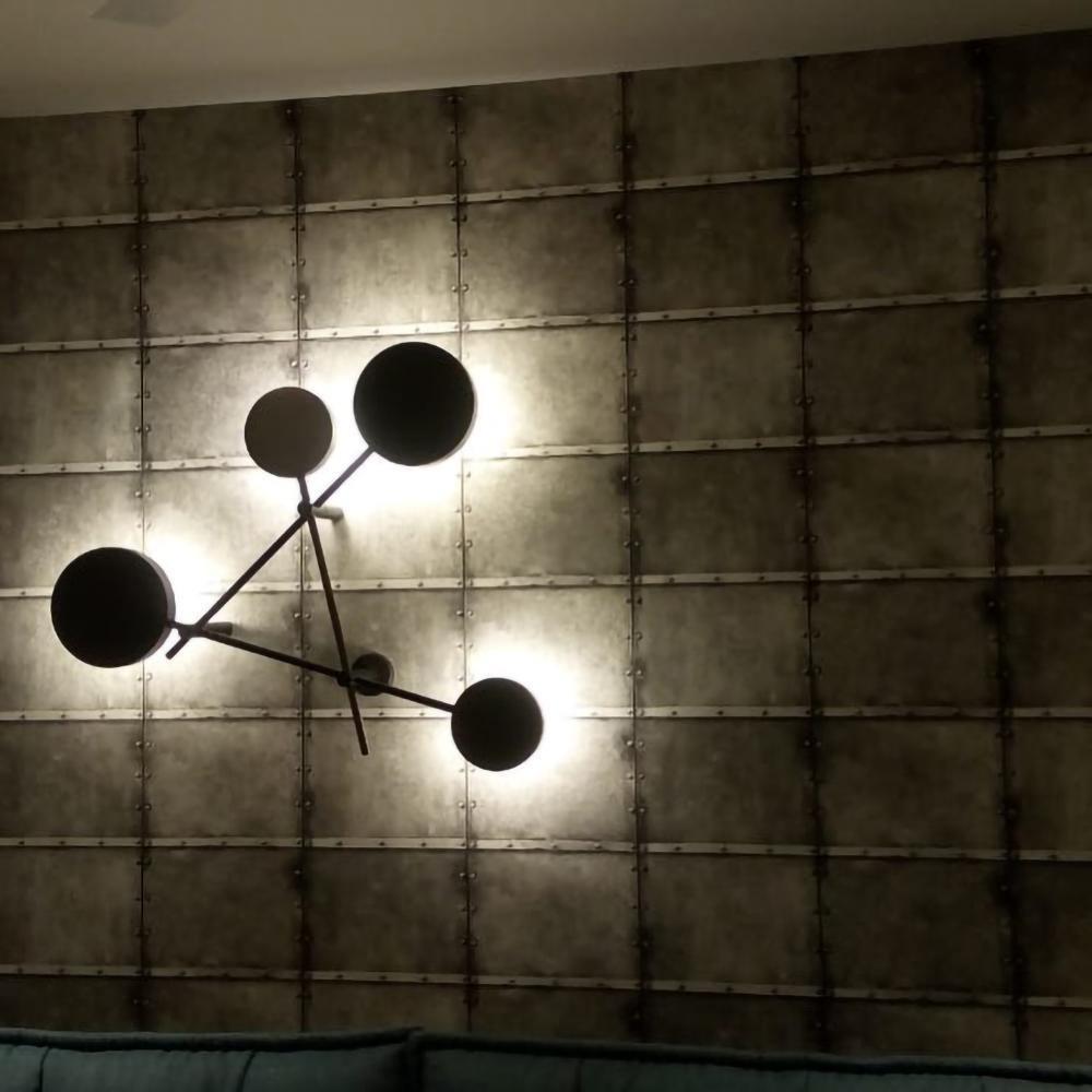 Lride Wall Lamp | Metal, Iron, Acrylic | Black, Gray + Black