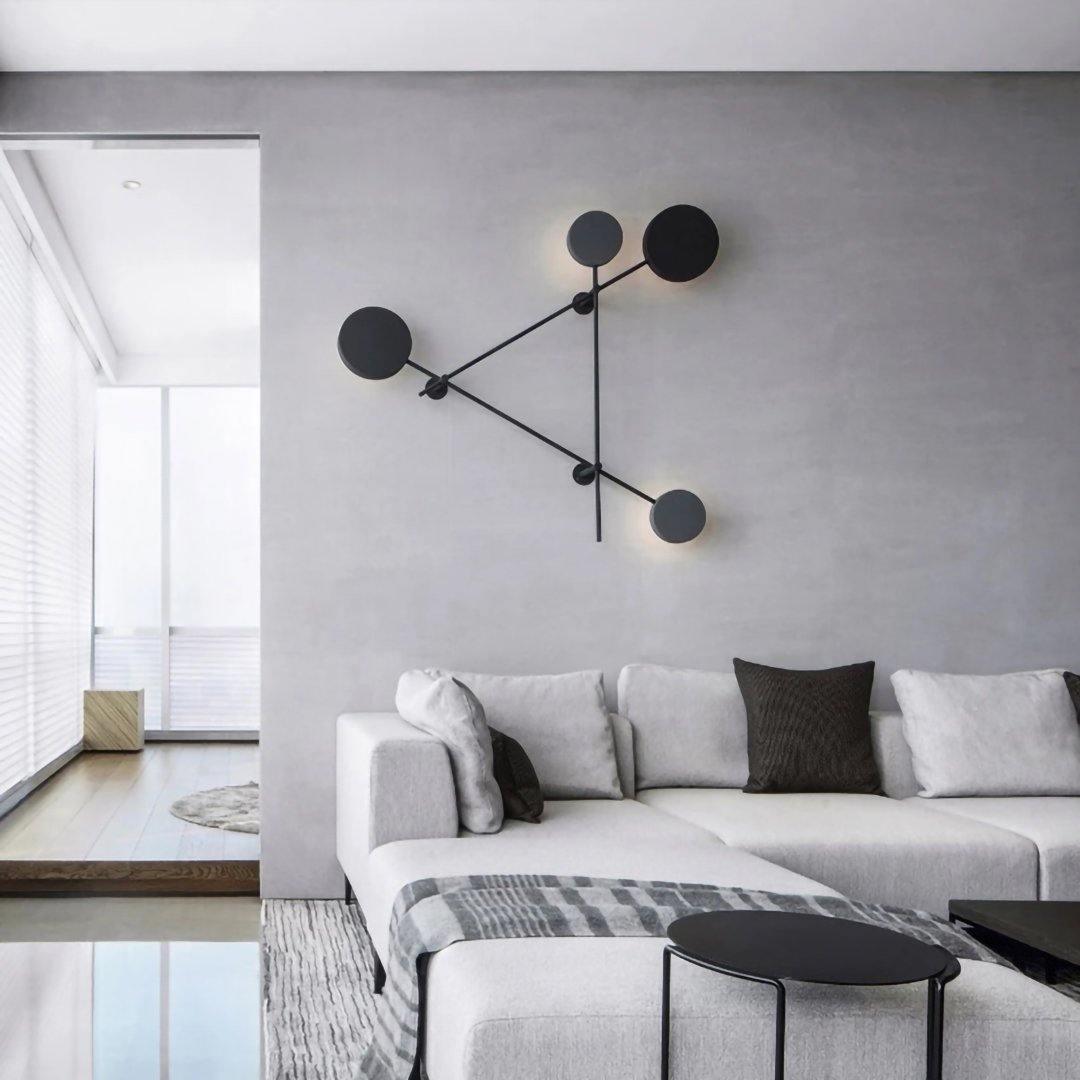 Lride Wall Lamp | Metal, Iron, Acrylic | Black, Gray + Black