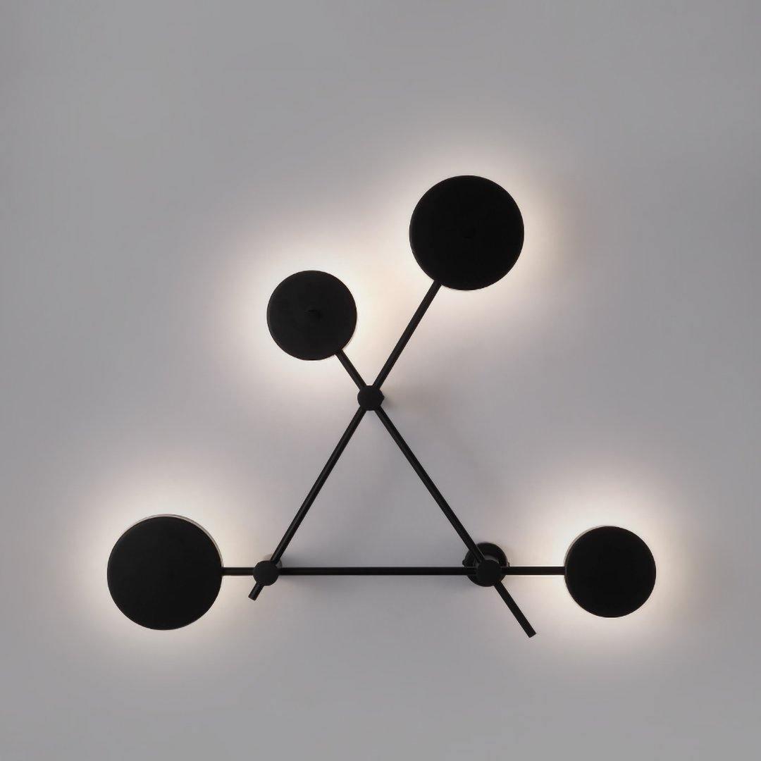 Lride Wall Lamp | Metal, Iron, Acrylic | Black, Gray + Black