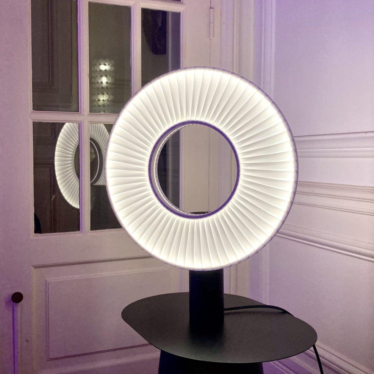 Vespera Table Lamp | Metal & Fabric | Black and White