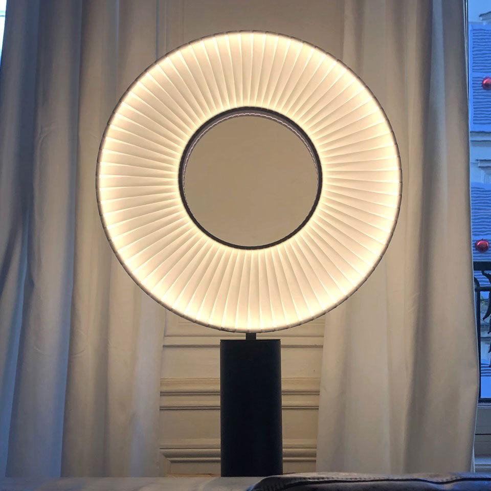 Vespera Table Lamp | Metal & Fabric | Black and White