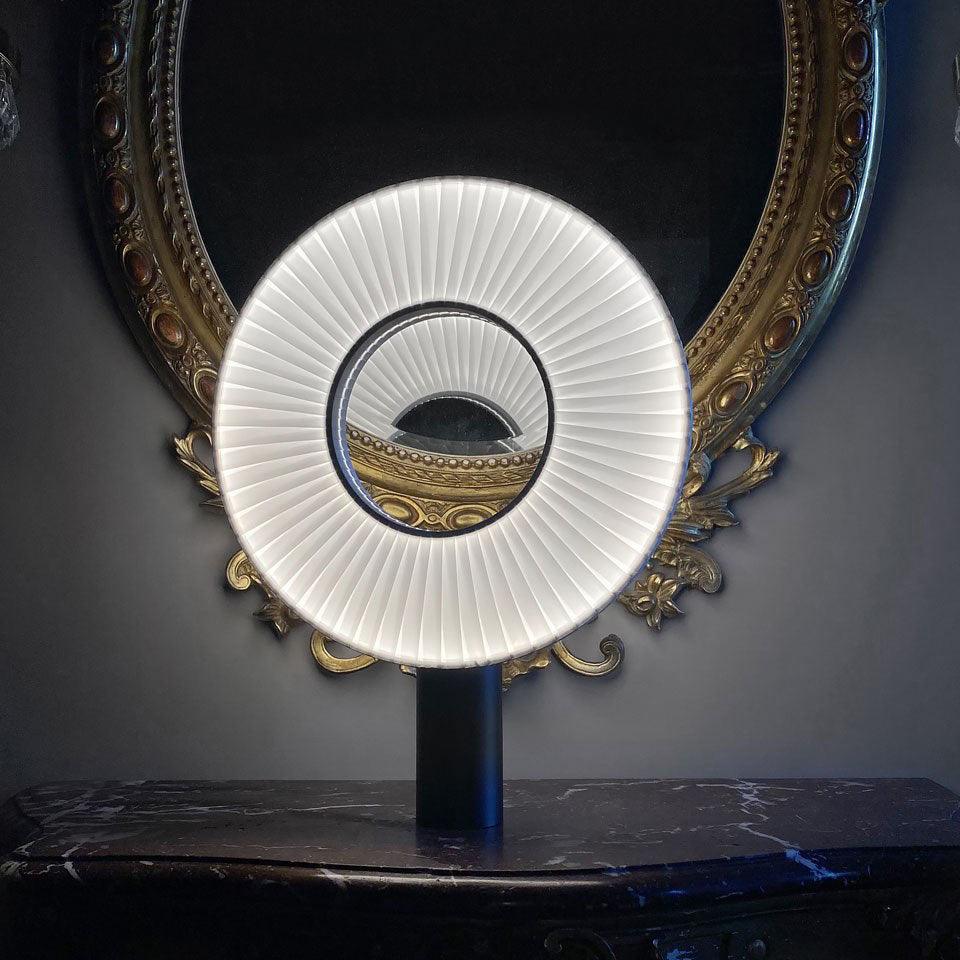 Vespera Table Lamp | Metal & Fabric | Black and White