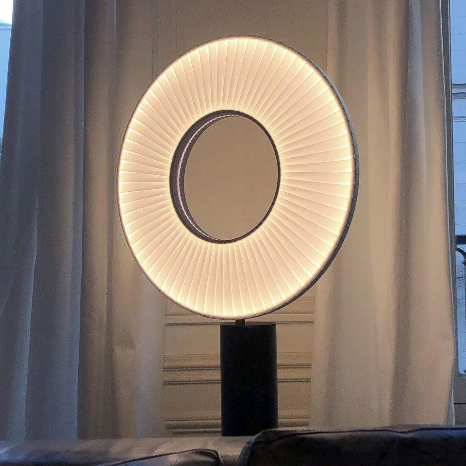 Vespera Table Lamp | Metal & Fabric | Black and White