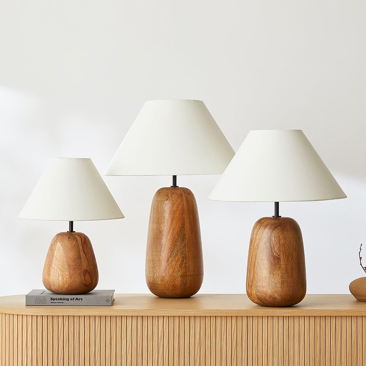 Irving Wood Table Lamp | Wood & Fabric | White