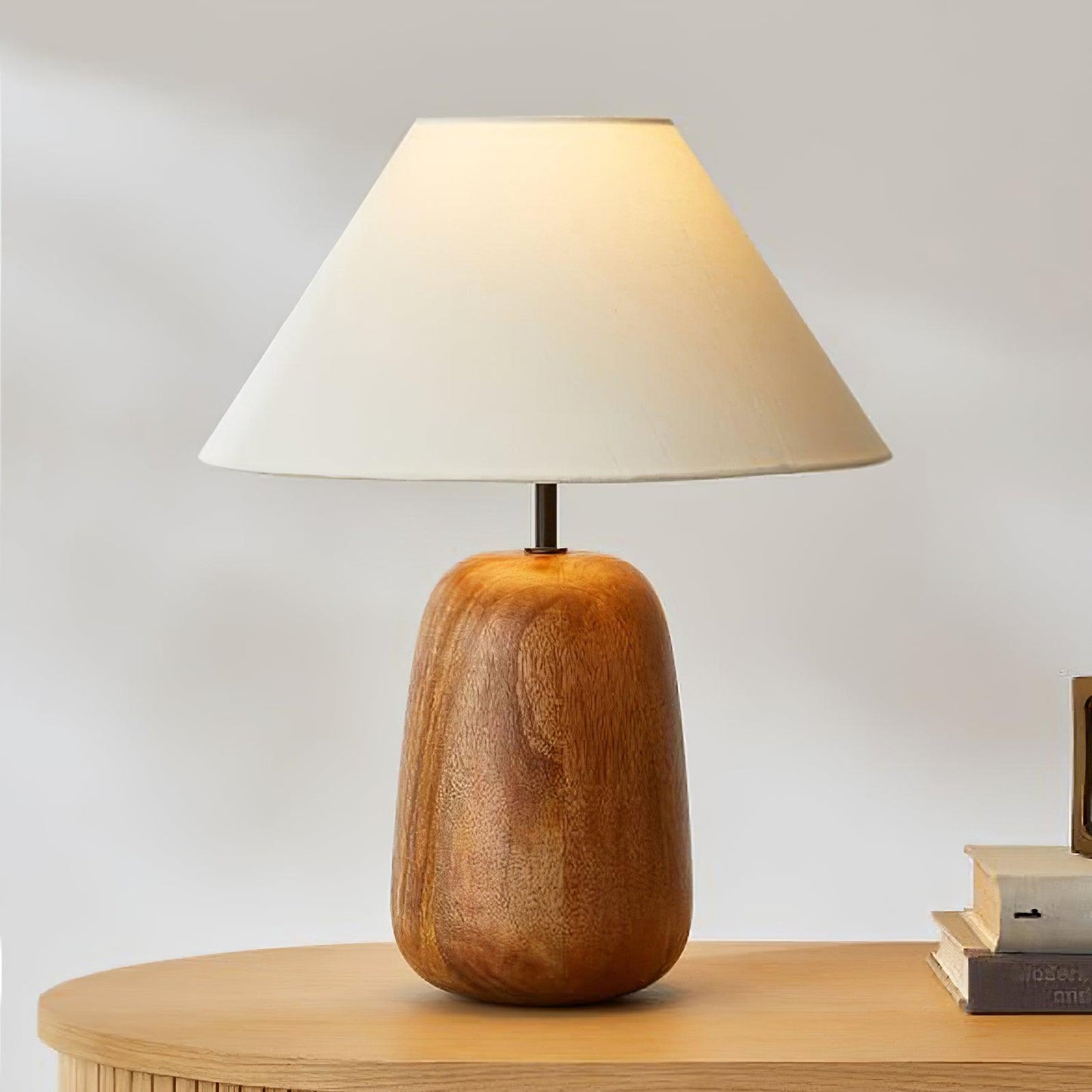 Irving Wood Table Lamp | Wood & Fabric | White