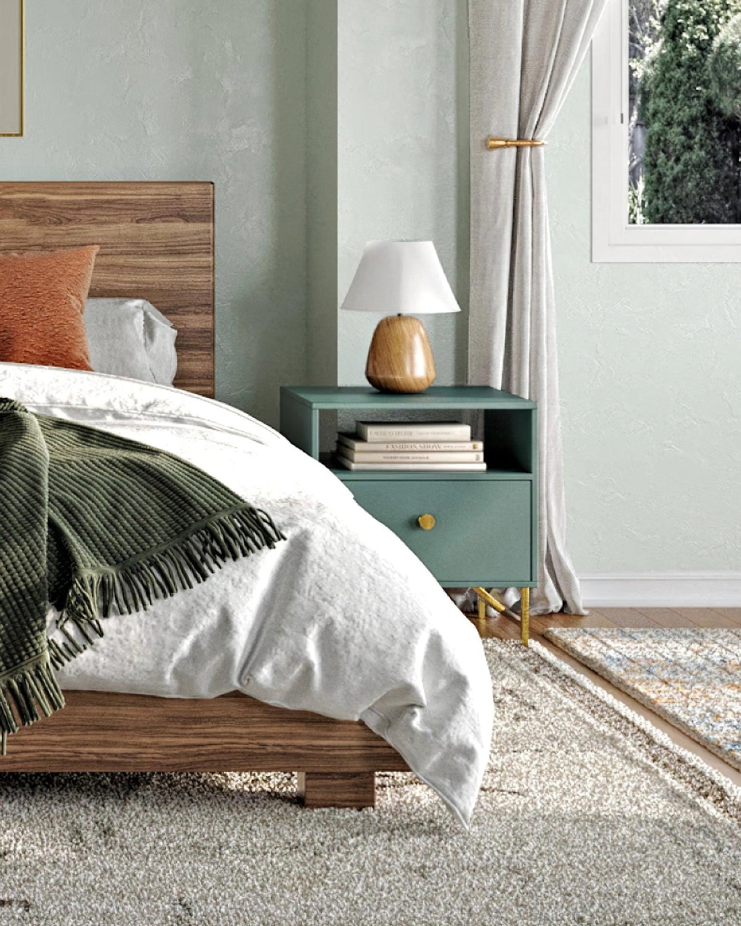 Irving Wood Table Lamp | Wood & Fabric | White