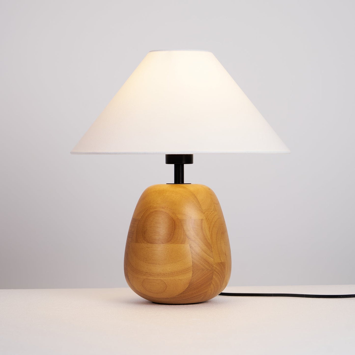 Irving Wood Table Lamp | Wood & Fabric | White