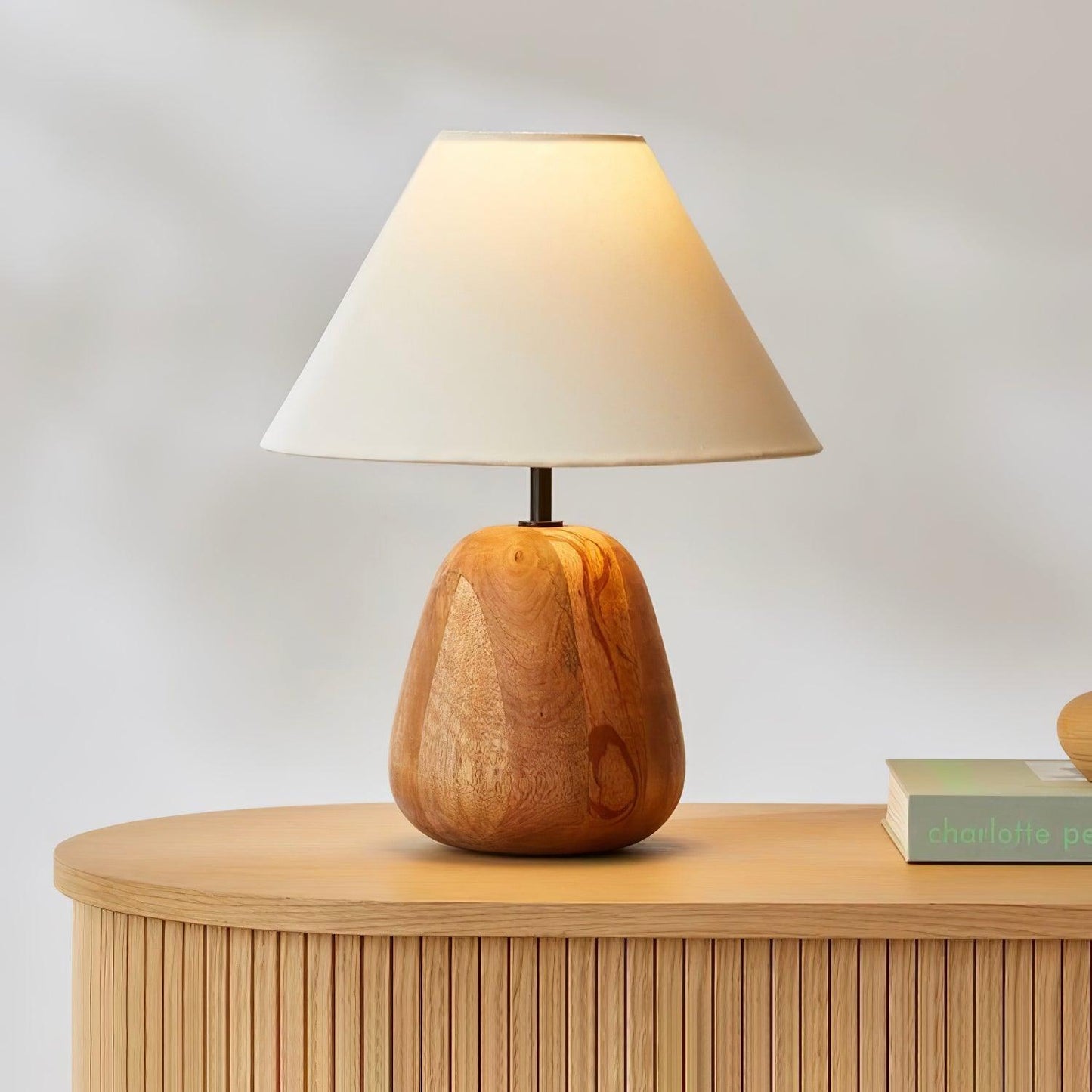 Irving Wood Table Lamp | Wood & Fabric | White