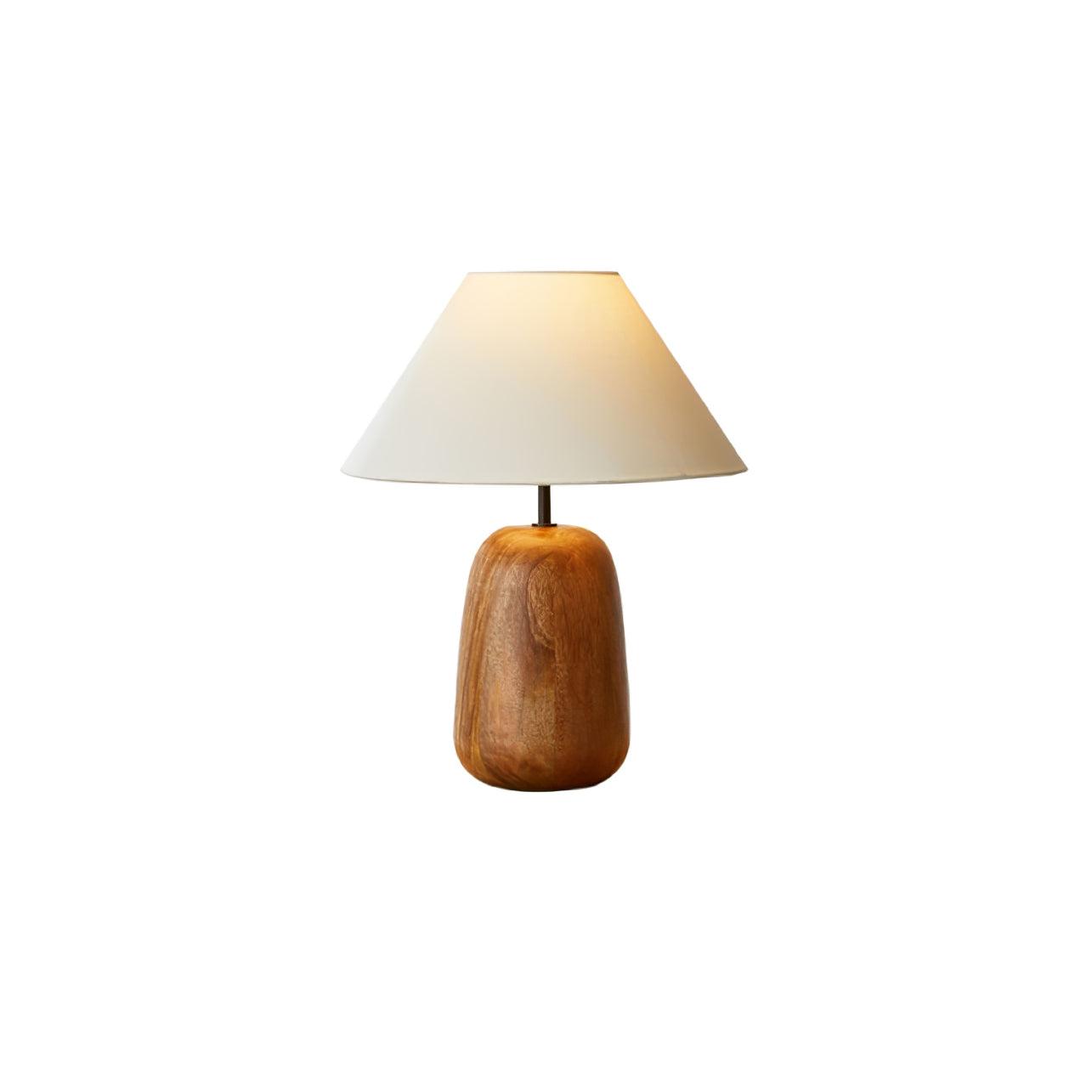 Irving Wood Table Lamp | Wood & Fabric | White