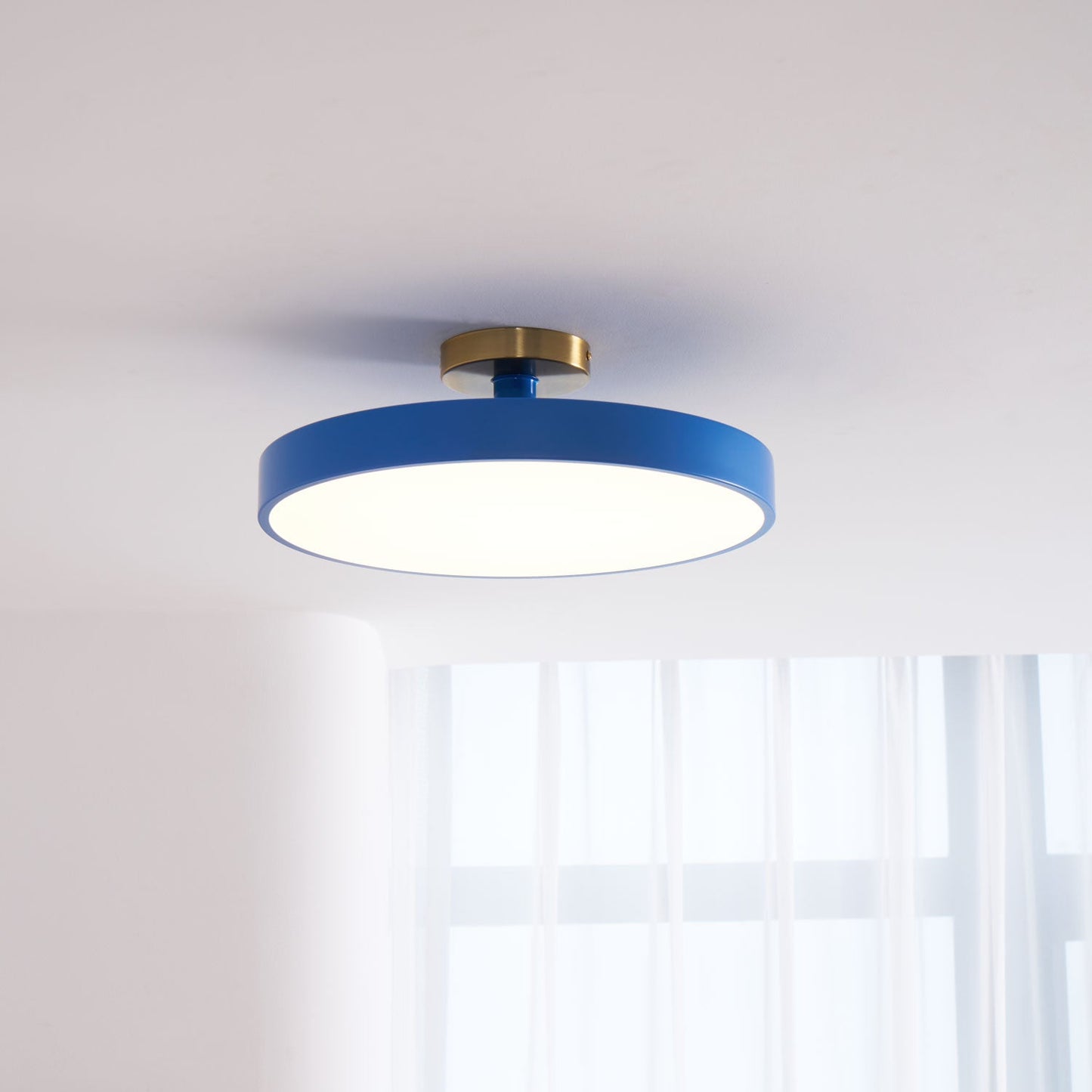 Isla Flush Mount Ceiling Lamp | Black and Gold Metal | 30cm or 40cm Diameter