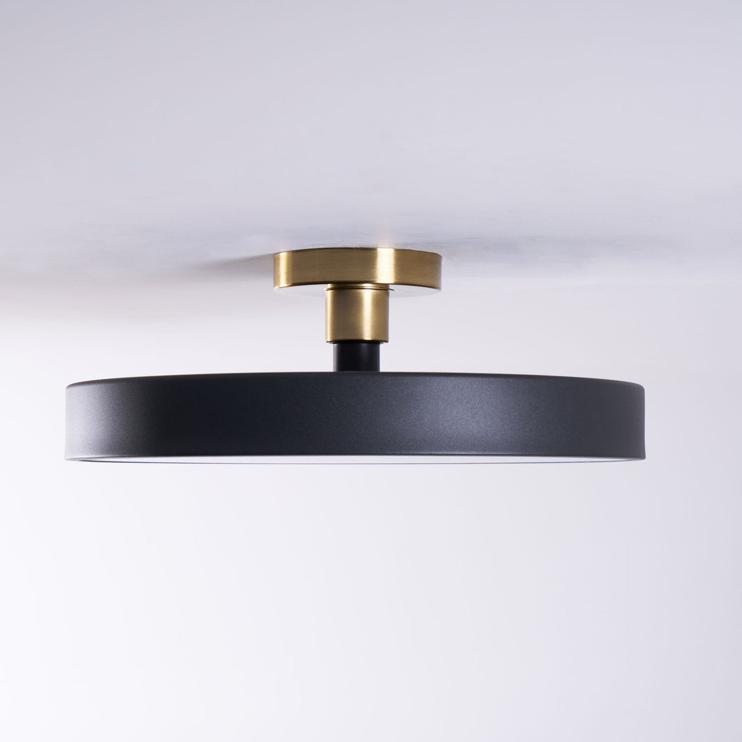 Isla Flush Mount Ceiling Lamp | Black and Gold Metal | 30cm or 40cm Diameter