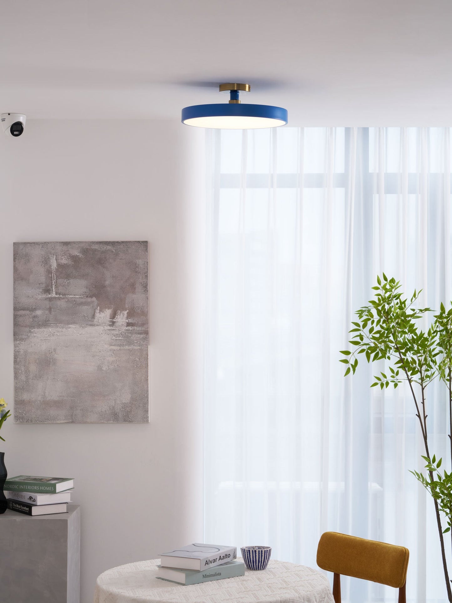 Isla Flush Mount Ceiling Lamp | Black and Gold Metal | 30cm or 40cm Diameter