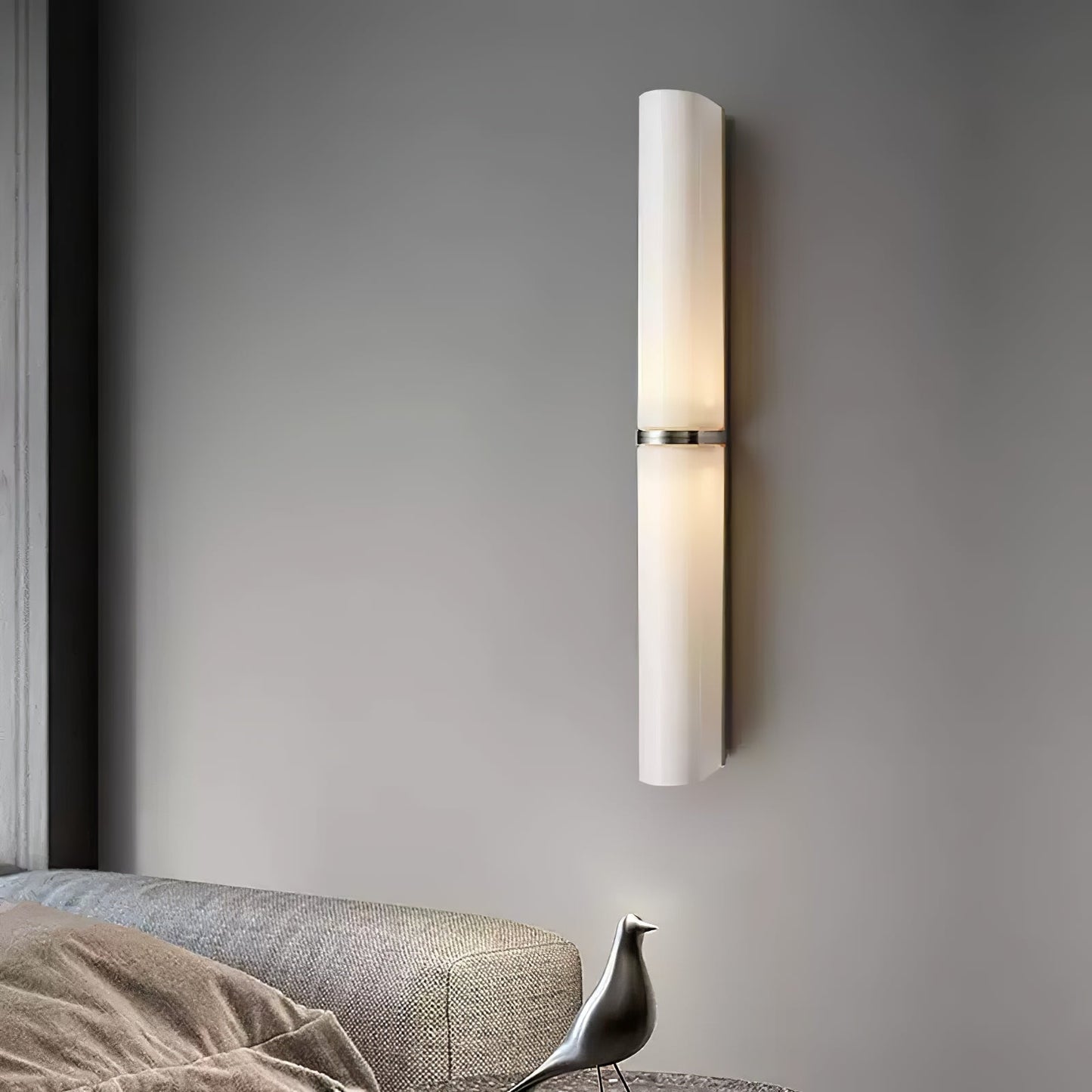 Ivory Glow Wall Sconce | Brass, Glass, Metal | White Shade