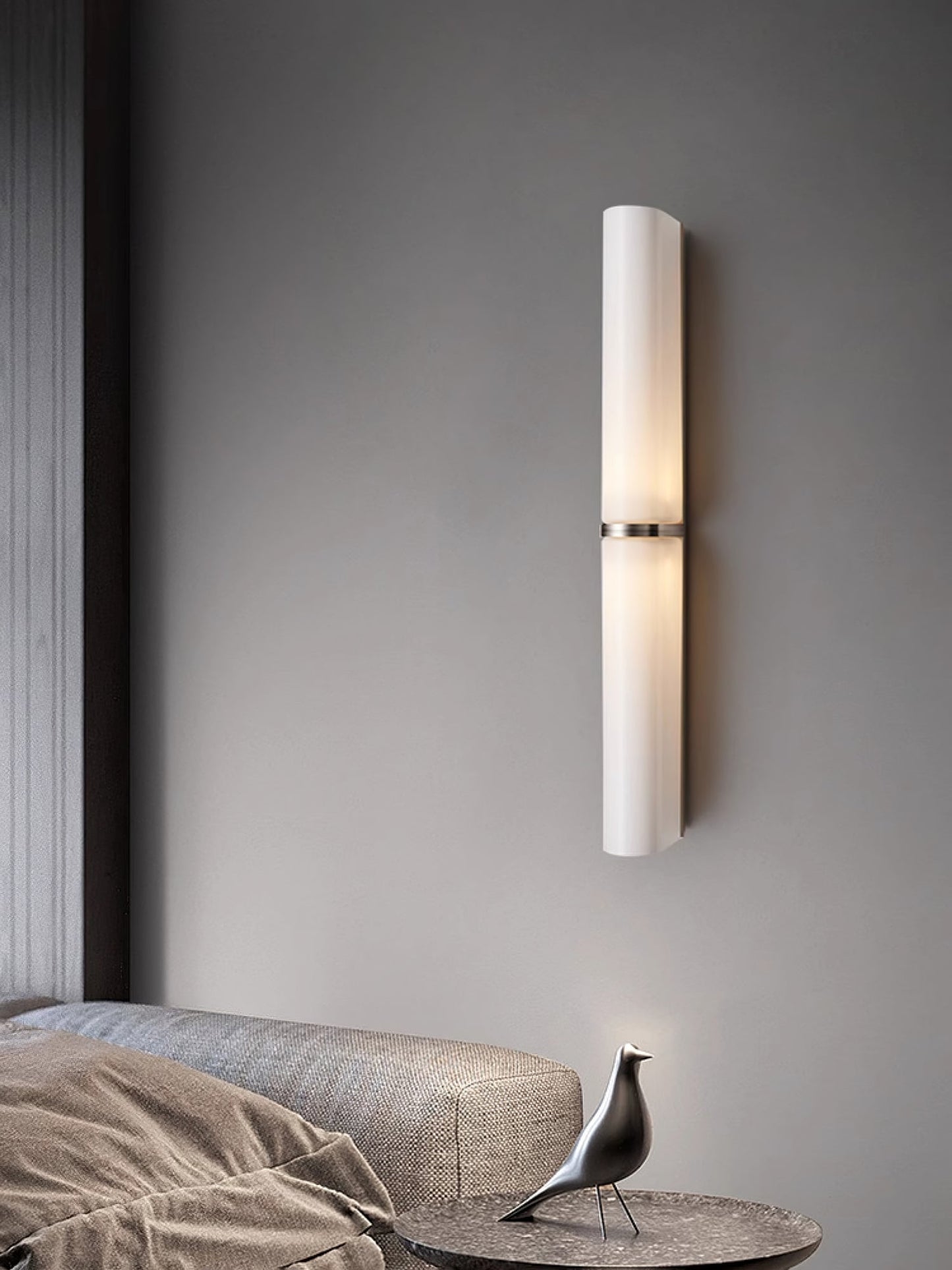 Ivory Glow Wall Sconce | Brass, Glass, Metal | White Shade