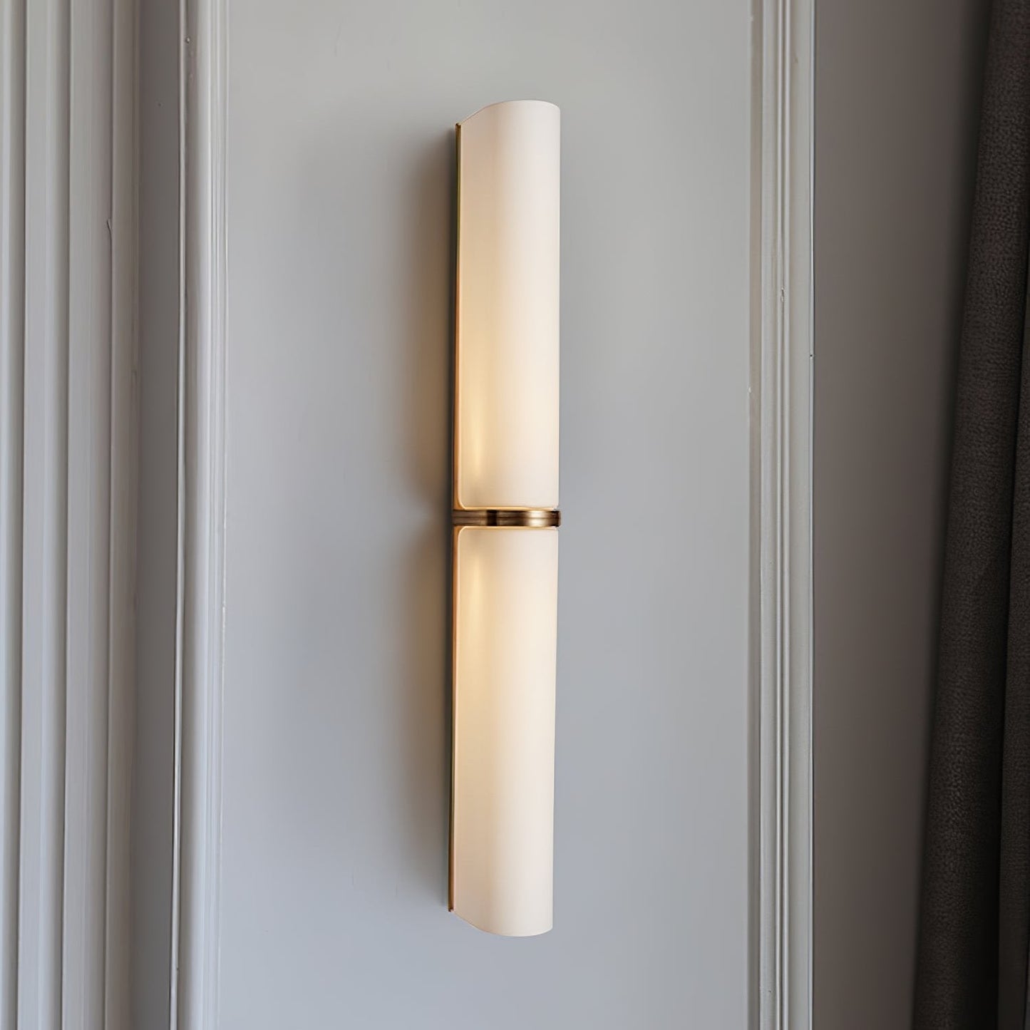Ivory Glow Wall Sconce | Brass, Glass, Metal | White Shade