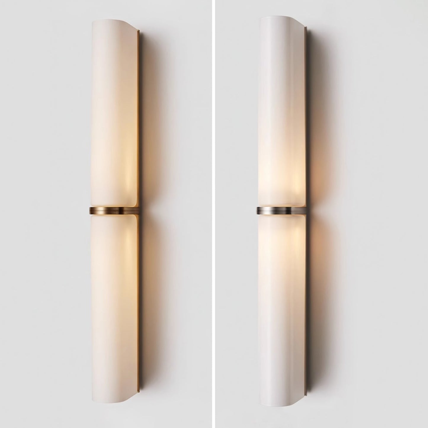 Ivory Glow Wall Sconce | Brass, Glass, Metal | White Shade