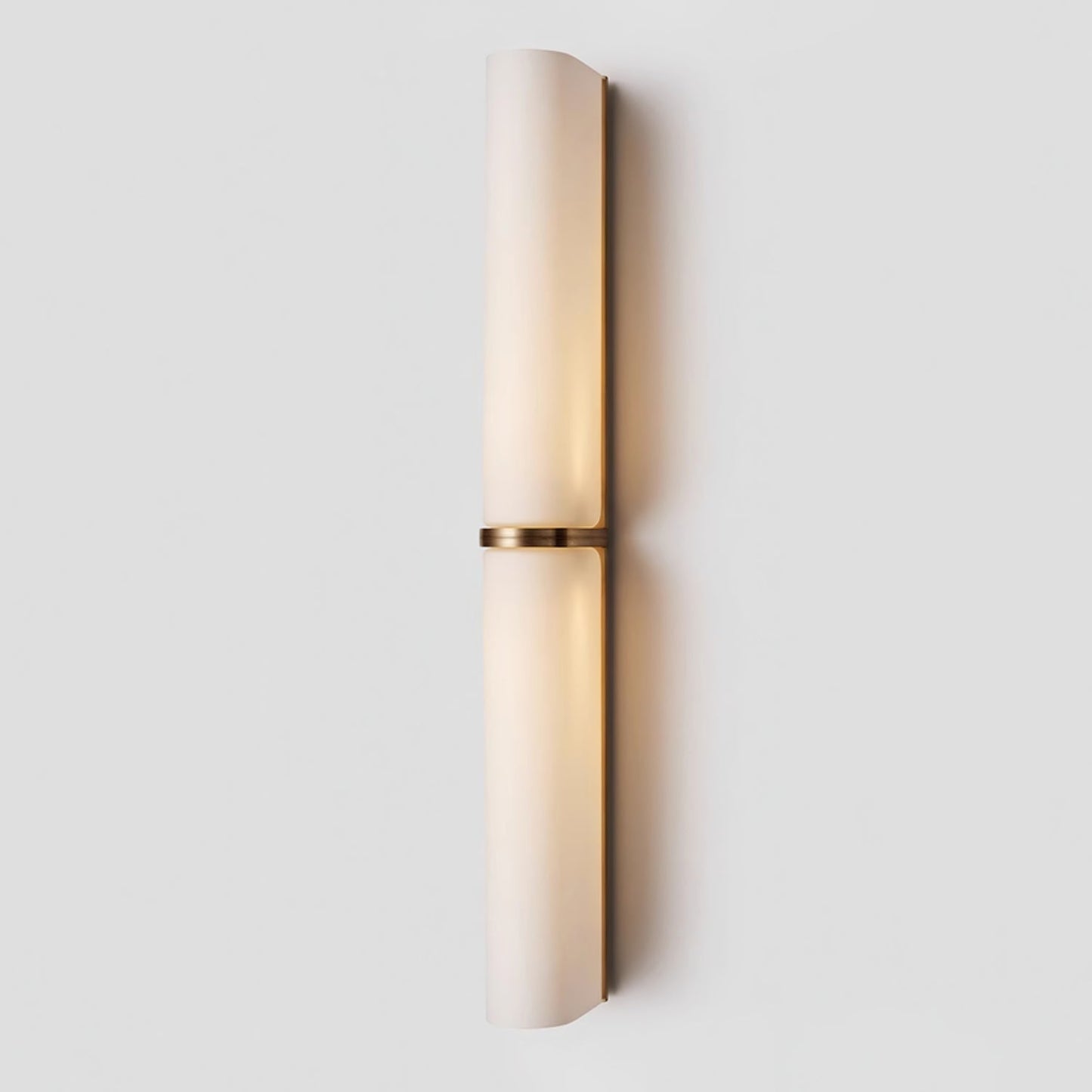 Ivory Glow Wall Sconce | Brass, Glass, Metal | White Shade