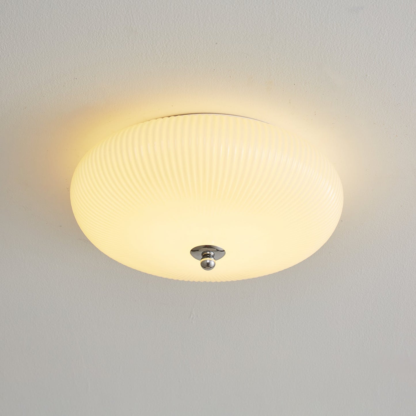 Ivory Ripple Ceiling Light | Metal & Glass | Cream