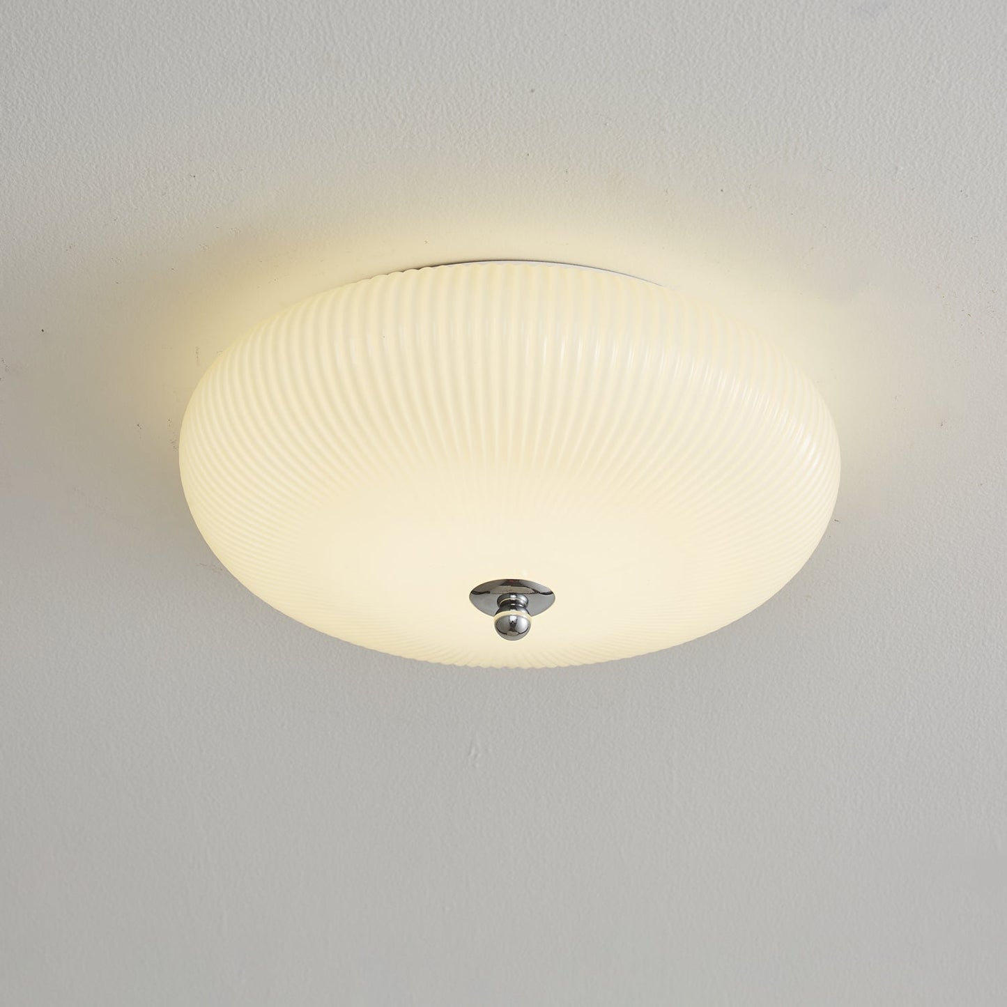 Ivory Ripple Ceiling Light | Metal & Glass | Cream