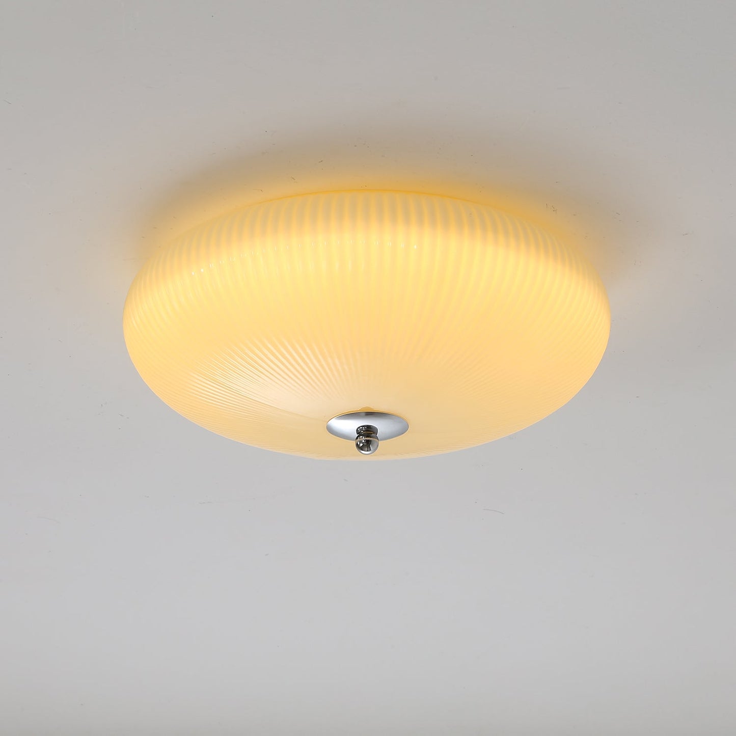 Ivory Ripple Ceiling Light | Metal & Glass | Cream