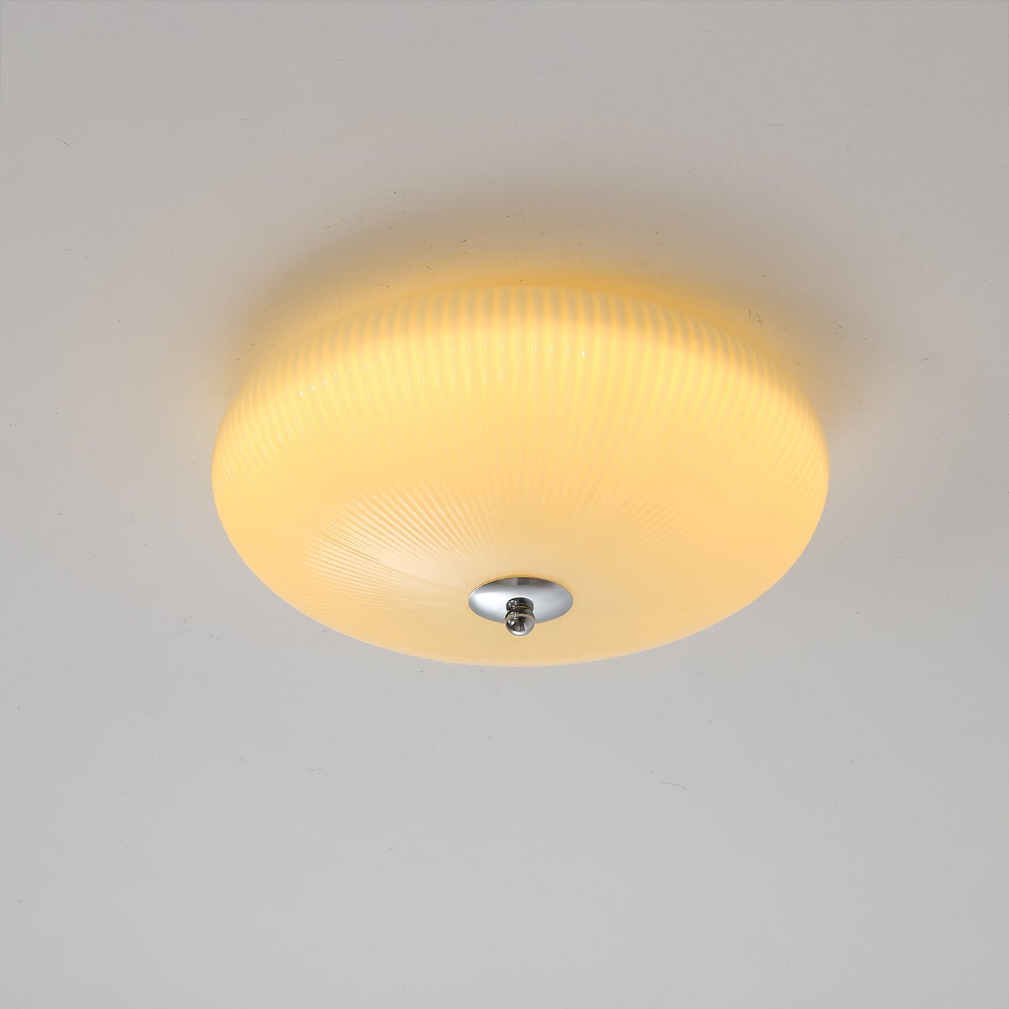 Ivory Ripple Ceiling Light | Metal & Glass | Cream