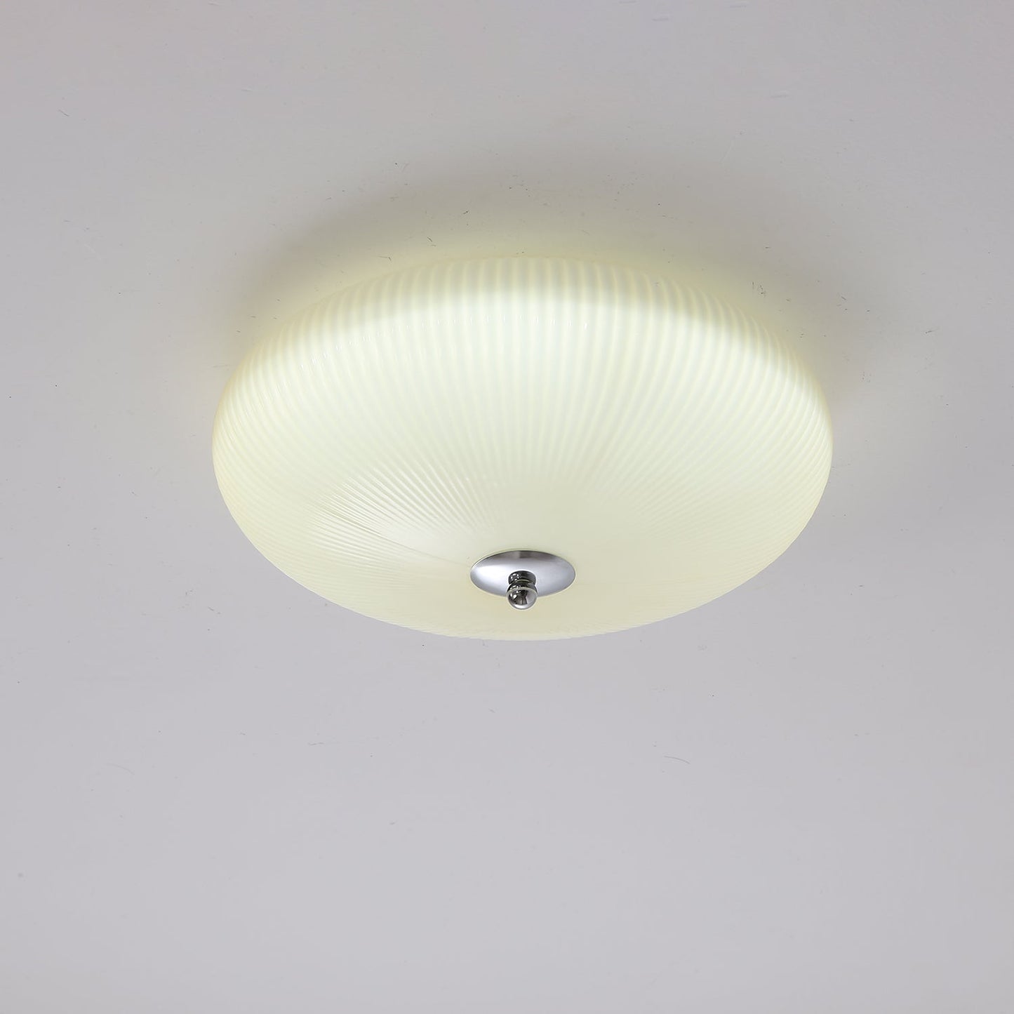 Ivory Ripple Ceiling Light | Metal & Glass | Cream
