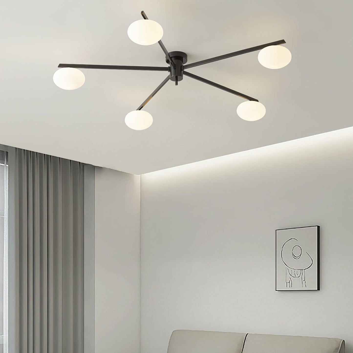 Jasper Ceiling Lamp | Brass & Black | 3, 5, or 6 Heads